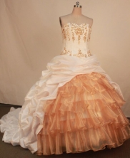 Luxury Ball Gown Sweetheart Neck Floor-Length Quinceanera Dresses TD2450