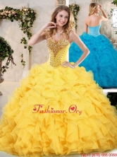 Modern Sweetheart Quinceanera Dresses with Beading and Ruffles SJQDDT233002FOR