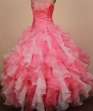 Romantic Ball Gown Strapless Floor-Length Light Quinceanera Dresses TD2462