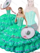 Wonderful Sweetheart Beading and Ruffled Layers Detachable Quinceanera Gowns SJQDDT254002-2FOR