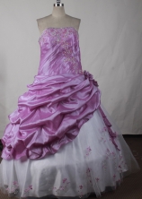 Elegant Ball Gown Strapless Floor-length Lavender Quinceanera Dress LJ2630