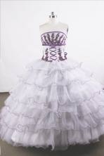 Gorgeous Ball Gown Strapless Floor-length Organza Quinceanera Dresses Style FA-C-056
