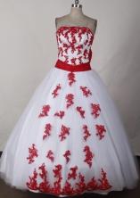 Sweet Ball Gown Strapless Floor-length White Quinceanera Dress
