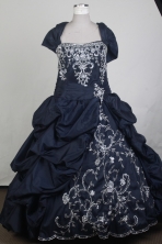 Gorgeous Ball Gown Square Neck Floor-length Navy Blue Quinceanera Dress LZ426003