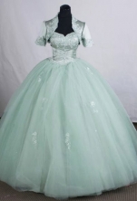 Modest Ball gown Sweetheart neck Floor-Length Apple green Quinceanera Dresses Style FA-Y-113