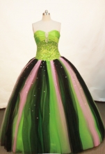  Wonderful Ball gown Strapless Floor-length Green Quinceanera Dresses Style FA-W-166