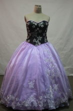 Affordable Ball Gown Sweetheart Floor-length Lavender Embroidery Quinceanera dress Style FA-L-091