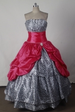 Beautiful Ball Gown Strapless Floor-length Red Quinceanera Dress Style X042601