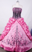 Brand New Ball Gown Strapless Floor-length Embroidery Quinceanera dress Style X0424106