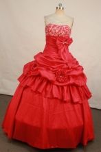 Elegant Ball Gown Strapless Floor-length Appliques Quinceanera dress Style FA-L-232