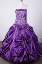 Fashionable Ball Gown Strapless Floor-length Red Appliques Quinceanera dress Style X042498