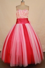 Fashionable Ball Gown Sweetheart Floor-length Pink Organza Beading Quinceanera dress Style FA-L-332