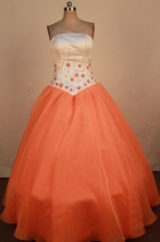 Lovely Ball Gown Strapless Floor-Length Quinceanera Dresses Style X042497