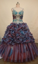 Modest Ball Gown Strap Floor-length Brown Taffeta Beading Quinceanera dress Style FA-L-071