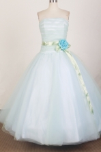 Modest Ball Gown Strapless Floor-length White Quinceanera Dress X0426056