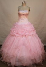 Pretty Ball gown Strapless Floor-length Quinceanera Dresses Style FA-C-010