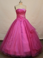 Simple Ball gown Strapless Floor-length Quinceanera Dresses Style FA-C-021
