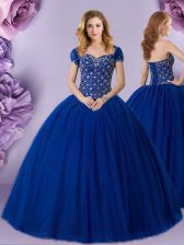 Customized Sleeveless Lace Up Floor Length Beading Sweet 16 Dresses