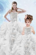New Style Sequins Floor Length Silver Sweet 16 Dress Sweetheart Sleeveless Lace Up