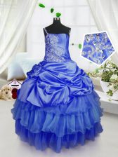 Latest Strapless Sleeveless Organza Party Dress Beading and Ruffled Layers and Pick Ups Lace Up