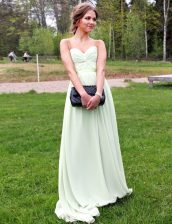  Green Backless Sweetheart Ruching Prom Party Dress Chiffon Sleeveless