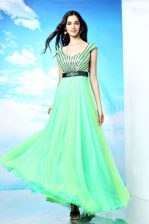  Multi-color Backless Bateau Beading Prom Gown Chiffon Sleeveless