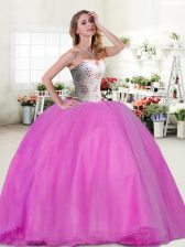  Lilac Sweetheart Lace Up Beading Quinceanera Gown Sleeveless