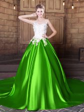 Charming Ball Gowns Quinceanera Dresses Scoop Elastic Woven Satin Sleeveless Floor Length Lace Up