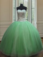 Fashionable Sleeveless Tulle Lace Up Quinceanera Dresses for Military Ball and Sweet 16 and Quinceanera