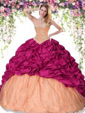 Multi-color Sweetheart Neckline Beading and Pick Ups Quince Ball Gowns Sleeveless Lace Up