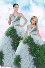 Excellent Taffeta Sleeveless Floor Length Quinceanera Dresses and Sequins and Pick Ups