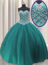  Sleeveless Beading and Sequins Lace Up 15 Quinceanera Dress