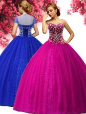Glorious Sleeveless Lace Up Floor Length Beading Quince Ball Gowns