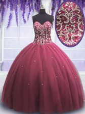 Wonderful Pink 15 Quinceanera Dress Military Ball and Sweet 16 and Quinceanera with Beading and Appliques Sweetheart Sleeveless Lace Up