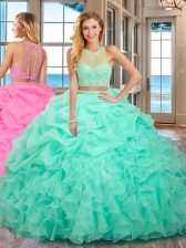 Sexy Sleeveless Beading and Ruffles Lace Up 15 Quinceanera Dress