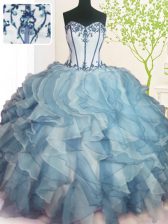 Best Selling Multi-color Sweetheart Lace Up Beading and Ruffles Sweet 16 Quinceanera Dress Sleeveless