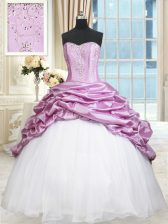 Noble Multi-color Sleeveless Beading and Pick Ups Floor Length 15th Birthday Dress