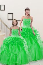 Free and Easy Ball Gowns Sweetheart Sleeveless Organza Floor Length Lace Up Beading and Pick Ups Sweet 16 Quinceanera Dress