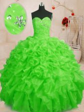 Perfect Sweetheart Sleeveless Lace Up Quinceanera Dresses Organza