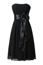 Stylish Black Sleeveless Chiffon Zipper Prom Gown for Prom and Party