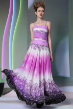  Multi-color Empire Ruching Prom Gown Side Zipper Chiffon Sleeveless Floor Length