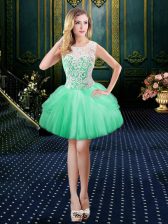  Scoop Sleeveless Tulle Homecoming Dress Lace Lace Up