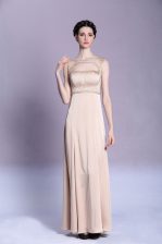 Glorious Sleeveless Beading and Ruching Backless Dress for Prom