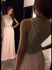 Fashion Asymmetrical Pink Prom Party Dress Scoop Sleeveless Side Zipper