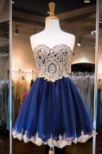 Hot Selling Royal Blue Prom Gown Prom and Party with Beading Sweetheart Sleeveless Side Zipper