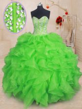  Floor Length Ball Gowns Sleeveless Quinceanera Gown Lace Up
