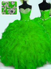 Pretty Ball Gowns Ball Gown Prom Dress Sweetheart Organza Sleeveless Floor Length Lace Up