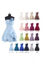 Stylish Pleated Strapless Sleeveless Lace Up Prom Party Dress Lavender Satin