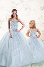 Exquisite Sleeveless Lace Up Floor Length Beading Sweet 16 Quinceanera Dress