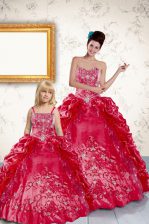  Sleeveless Beading and Embroidery and Pick Ups Lace Up Quinceanera Gowns